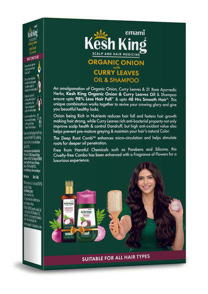 Kesh King Organic Onion Oil 50ml with Onion Shampoo 30ml FREE