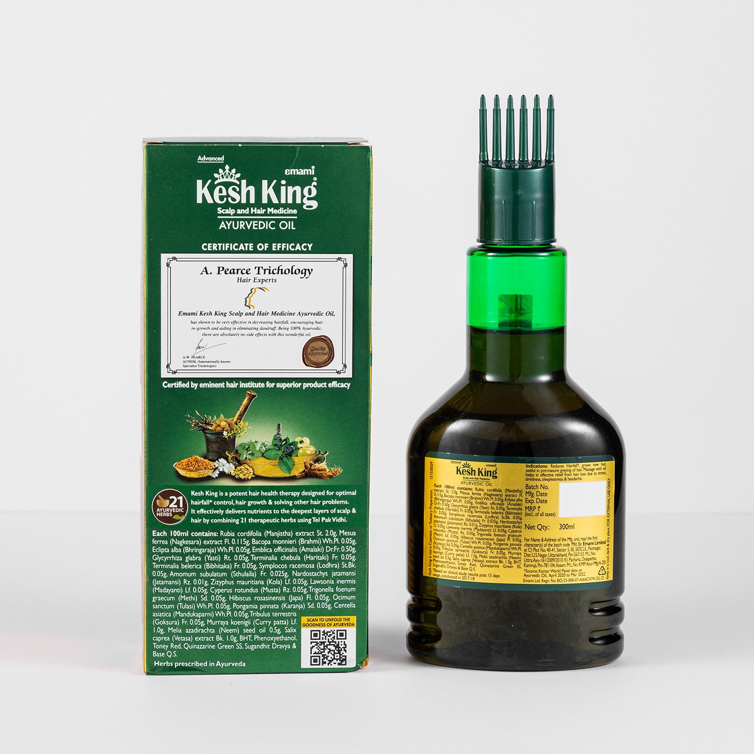 Kesh King Ayurvedic Medicinal Oil, reduces Hairfall, grows New Hair, 300ml