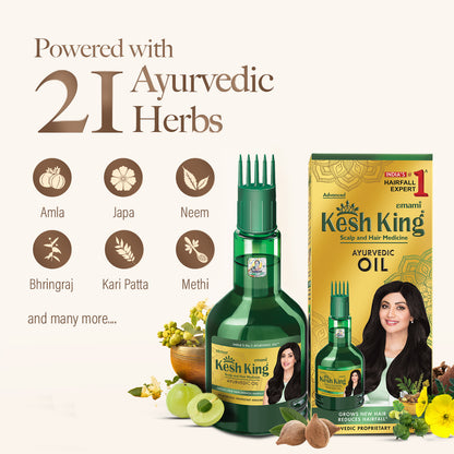 Kesh King Ayurvedic Medicinal Oil, reduces Hairfall, grows New Hair, 300ml