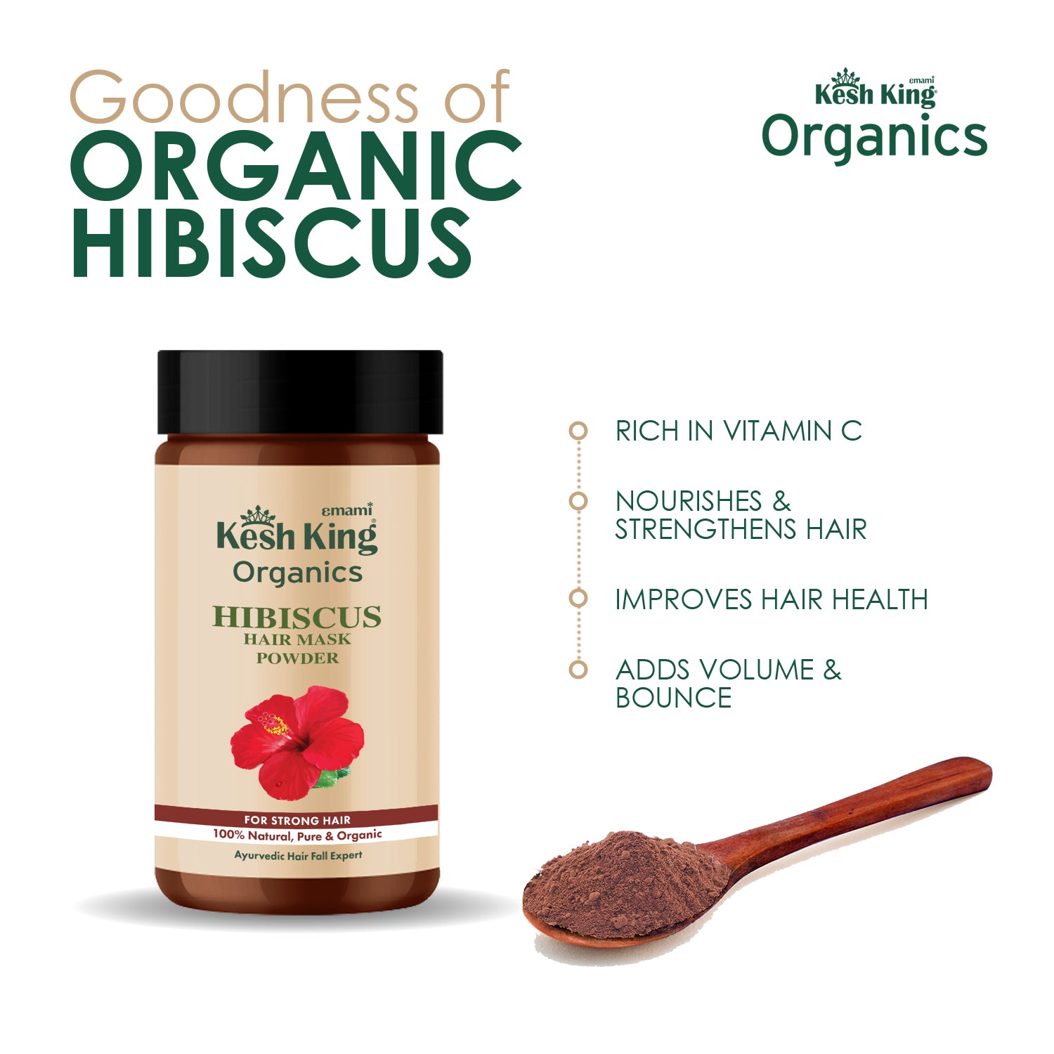 Kesh King Organics Organic Hibiscus Powder 100g