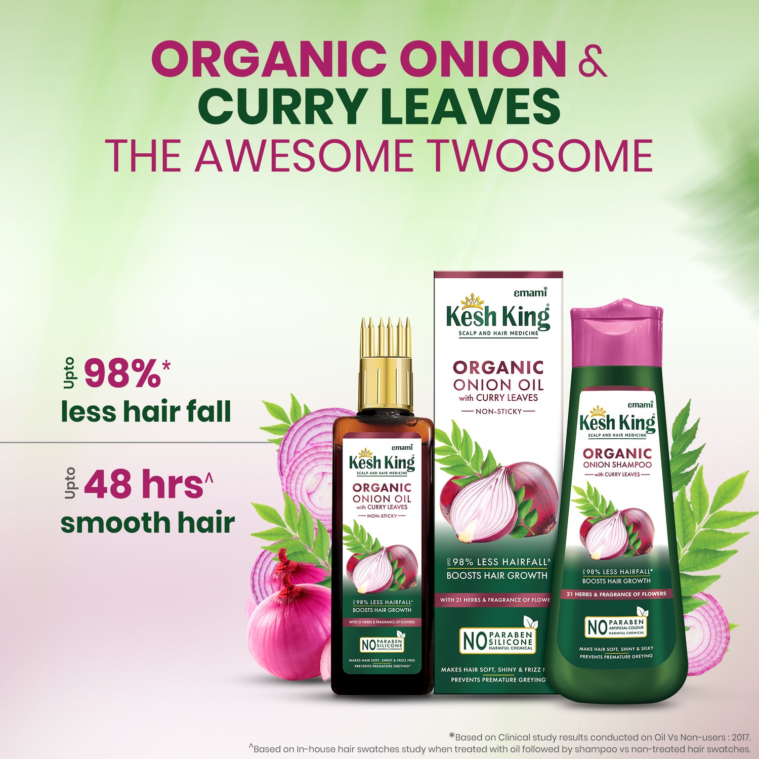 Kesh King Organic Onion Oil Shampoo Combo - 400ml